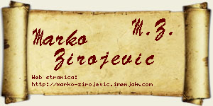 Marko Zirojević vizit kartica